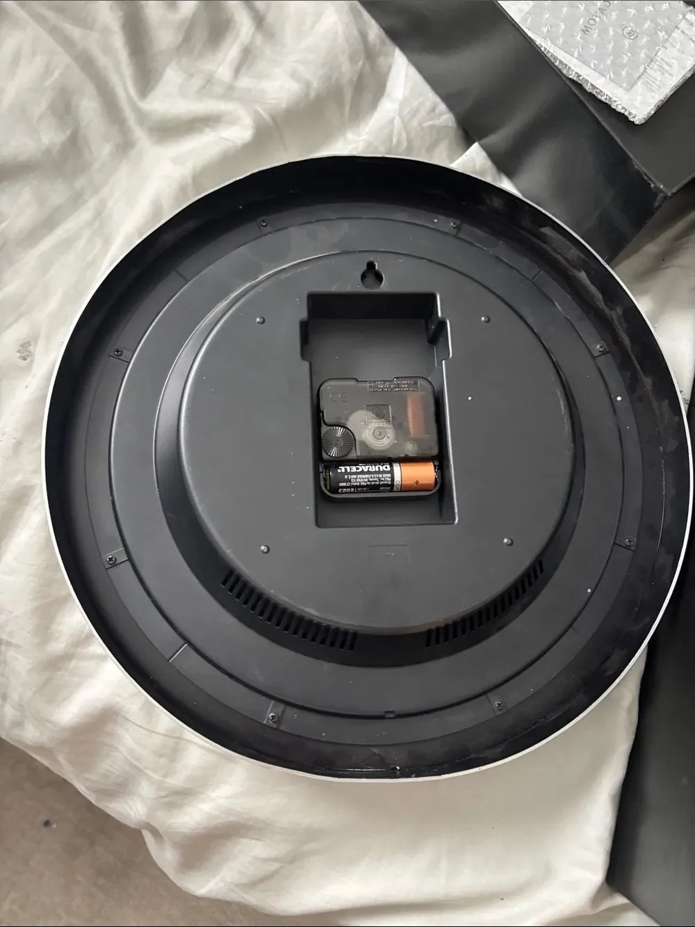Movado Black Dial Wall Clock with Silver Rim original box with padding